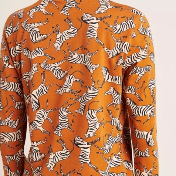 Maeve Orange Zebra Print Long Sleeve Top - Picture 2 of 3